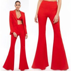 💋CHIC & SEXY💋 High -Waisted Flare Trouser in Red